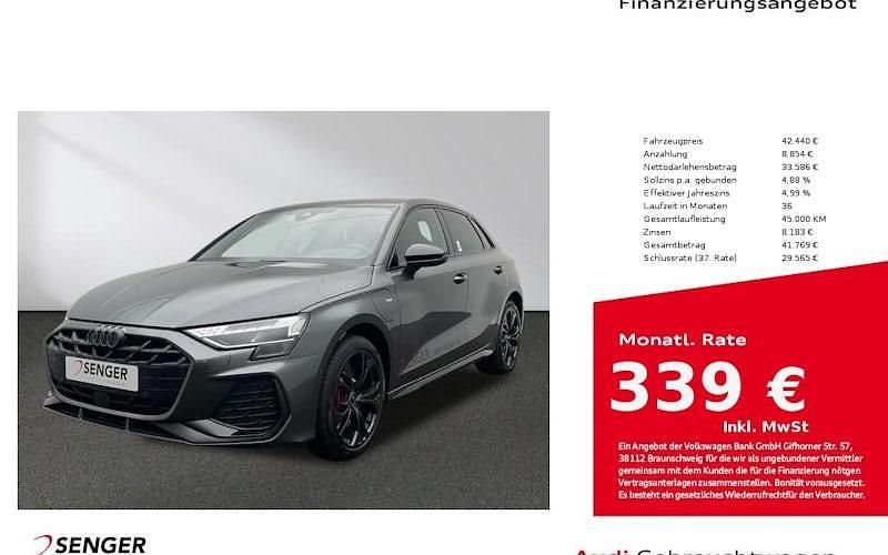 Grau Gebraucht 2025 Audi A3 Sportback e-tron S-Line Limousine | 42.440 € - Bild 1/4