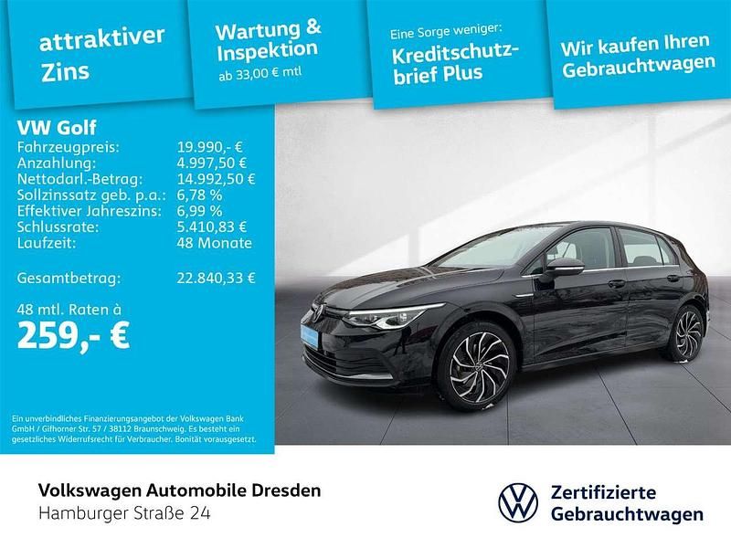 Gebraucht VW Golf VII Style 150 PS (110 kW) 2021 Deep black perleffekt Kleinwagen