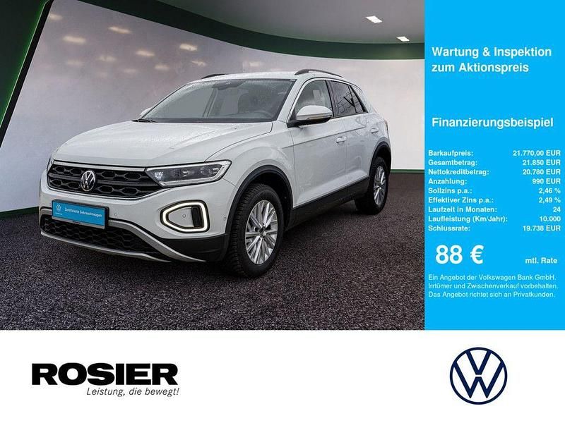 Weiss / pure white Gebraucht 2024 VW T-Roc Life SUV | 21.770 € (Guter Preis) - Bild 1/4