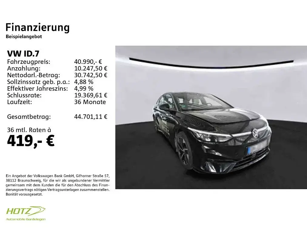 Brugt VW ID.7 Pro 210 kW (286 HK) 2023 Sort Hatchback