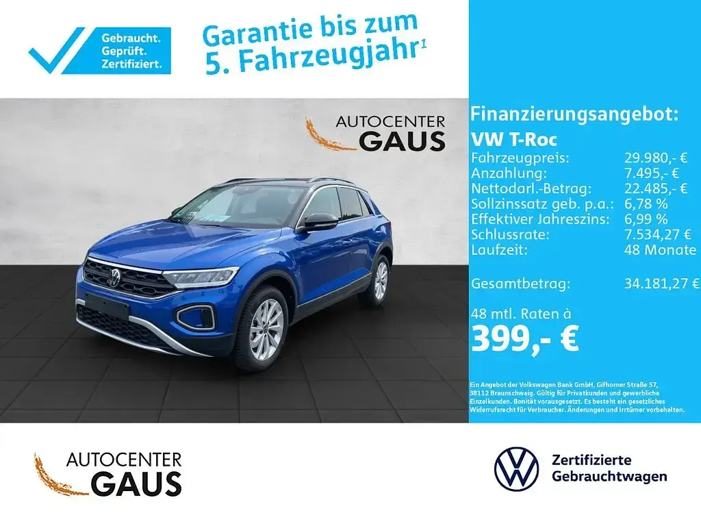 Gebraucht VW T-Roc Life 150 PS (110 kW) 2025 Blau SUV