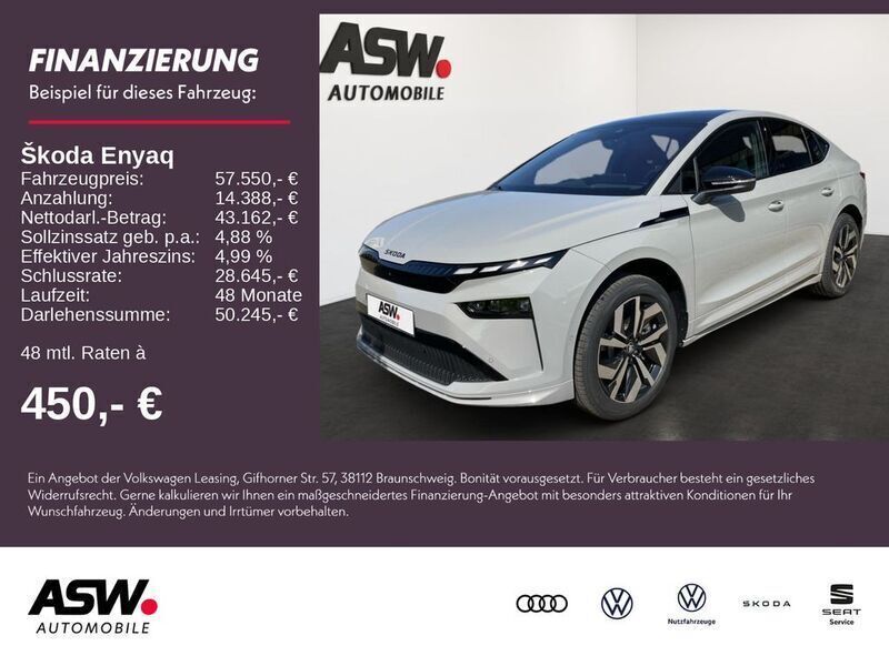 Stahlgrau Neu 2025 Skoda Enyaq iV SportLine SUV | 57.550 € (Fairer Preis) - Bild 1/4