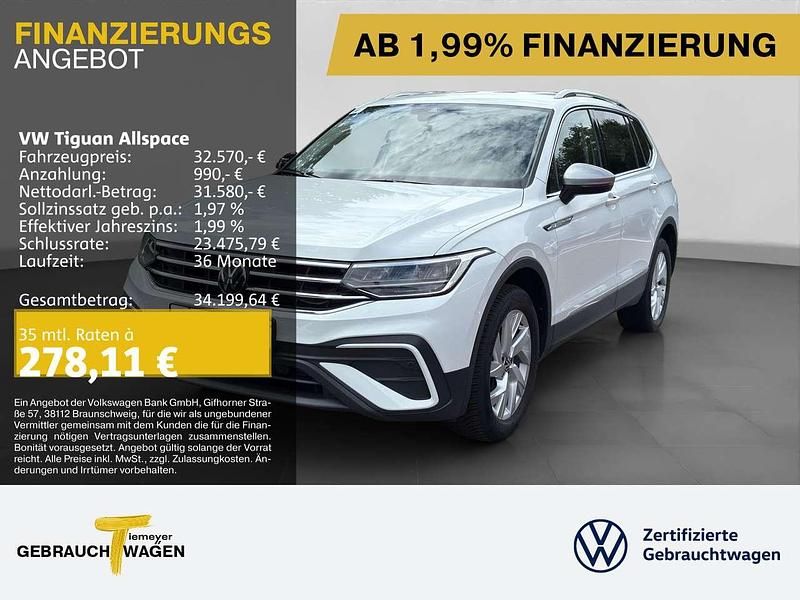 Weiß Gebraucht 2024 VW Tiguan Allspace Life SUV | 32.570 € (Superpreis) - Bild 1/4