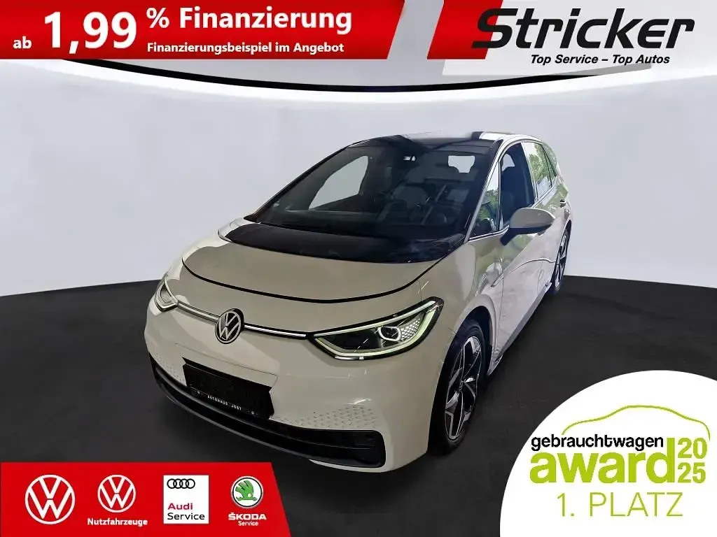 Gebraucht VW ID.3 150 kW (204 PS) 2020 Gletscherweiß metallic schwarz (metallic) Kleinwagen