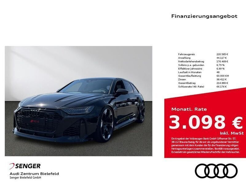 Schwarz Neu 2025 Audi RS6 Performance Kombi | 220.585 € - Bild 1/4