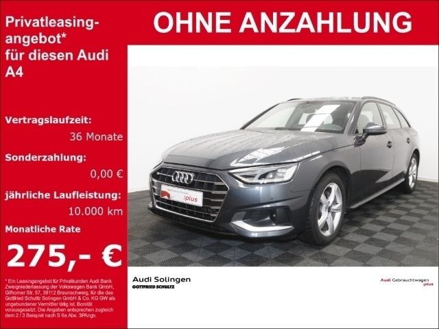 Manhattengrau (grey), metallic Gebraucht 2024 Audi A4 Advanced Kombi | 35.950 € (Teuer) - Bild 1/4