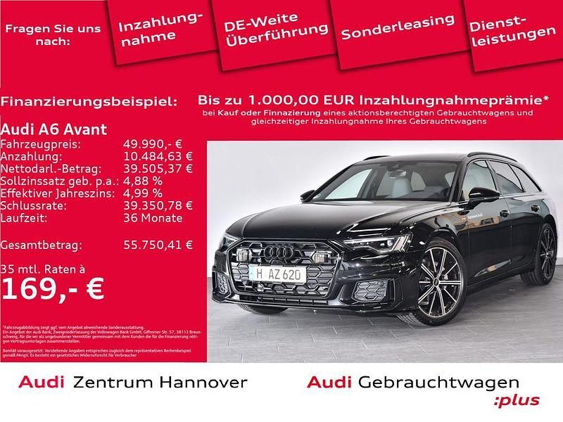 0e mythosschwarz metallic Gebraucht 2024 Audi A6 S-Line Kombi | 71.990 € - Bild 1/4