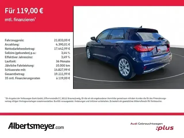 Gebraucht Audi A1 Sportback Advanced 116 PS (85 kW) 2025 Blau Kleinwagen