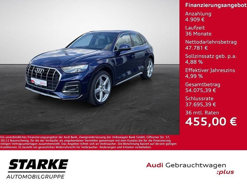 Navarrablau metallic Gebraucht 2022 Audi Q5 Advanced SUV | 52.690 € (Teuer) - Bild 1/4
