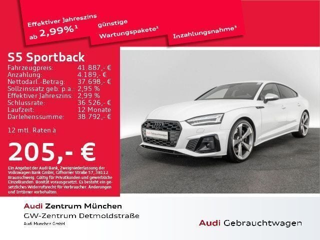 Gebraucht Audi S5 Sportback Ambiente 341 PS (250 kW) 2022 Ibisweiß Kleinwagen