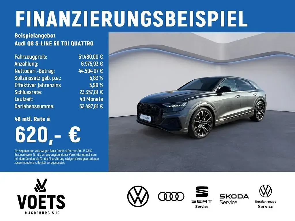 Gebraucht Audi Q8 S-Line 286 PS (210 kW) 2022 Daytonagrau perleffekt SUV