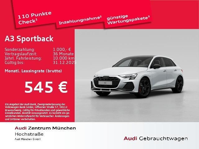 Gletscherweiß metallic Neu 2025 Audi A3 Sportback e-tron S-Line Kleinwagen | 47.681 € (Fairer Preis) - Bild 1/2