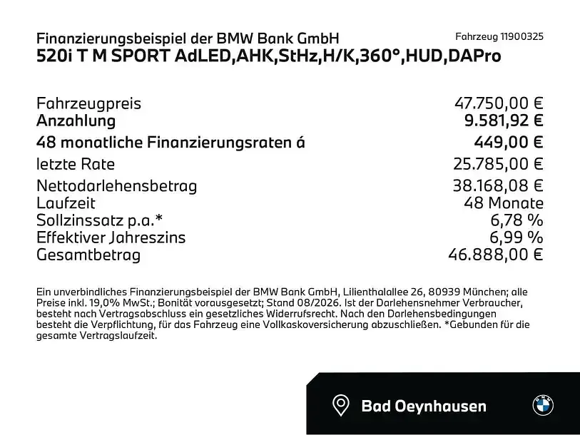 Gebraucht BMW 520 M Sport 190 PS (139 kW) 2025 Schwarz