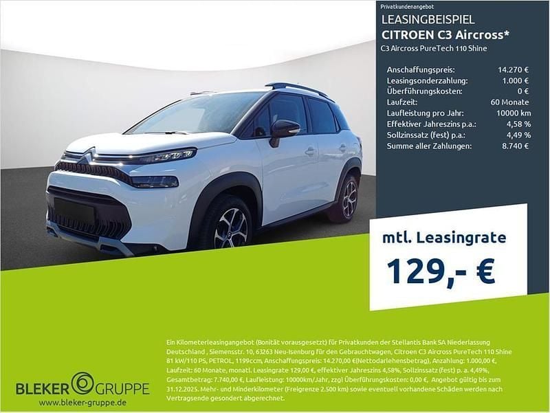 Lack weiss banquise/typ aussenverkleidung spiegel flach standard Gebraucht 2023 Citroën C3 Aircross PureTech SUV | 13.980 € (Guter Preis) - Bild 1/3