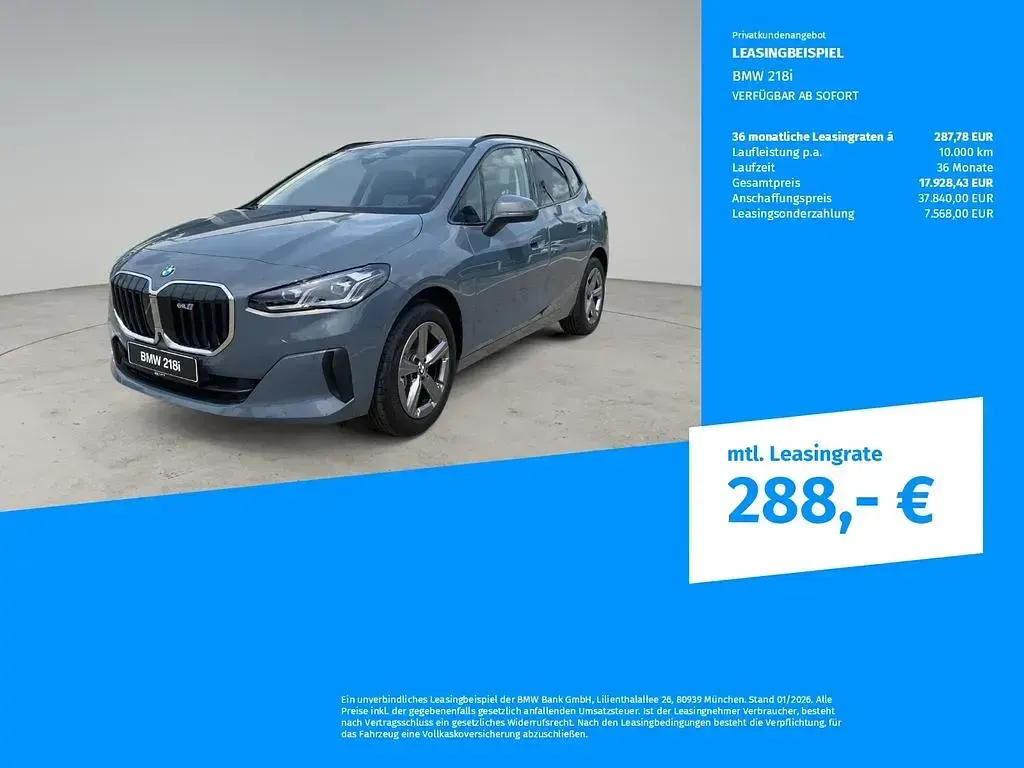 Neu BMW 218 Performance 136 PS (100 kW) 2026 Grau Van / Kleinbus