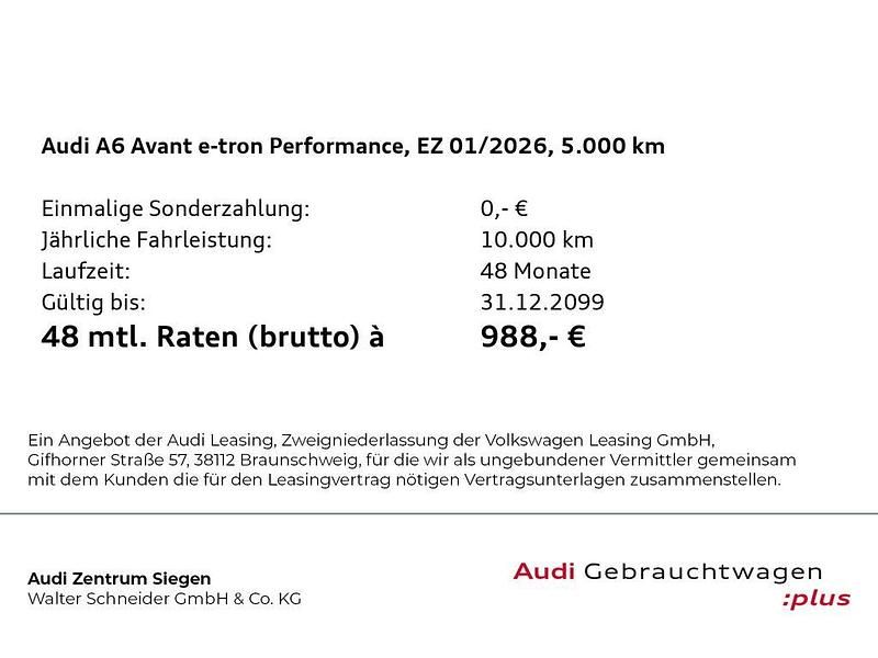 Gebraucht Audi A6 e-tron Performance 269 kW (367 PS) 2026 Blau Kombi