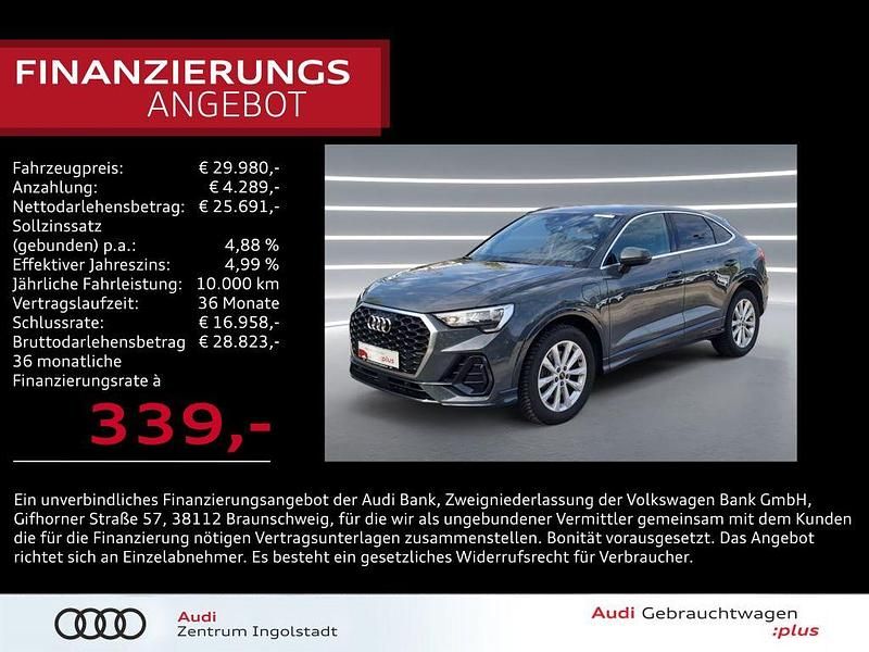 Grau Gebraucht 2022 Audi Q3 Sportback Basis SUV | 29.980 € (Fairer Preis) - Bild 1/3