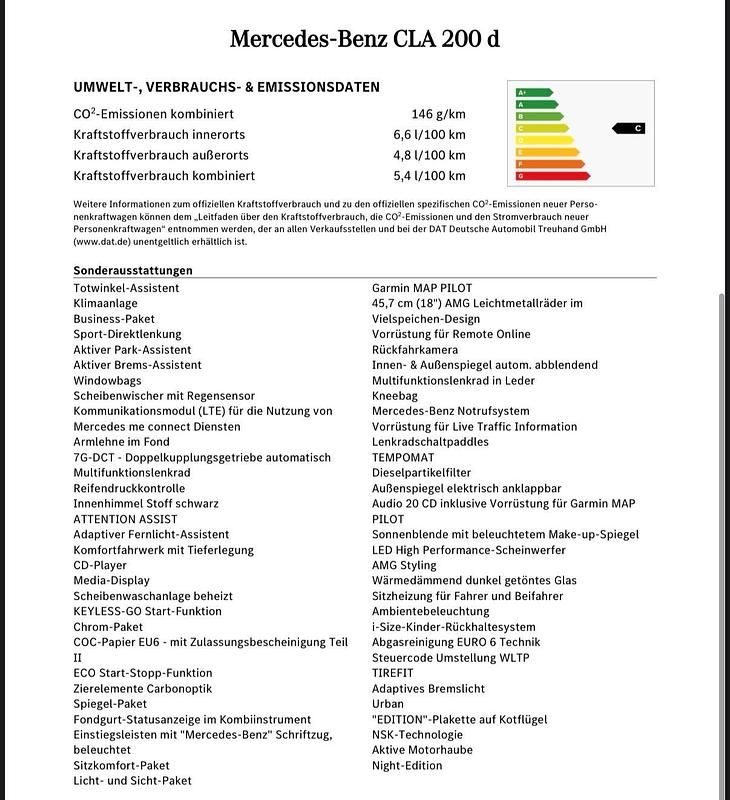 Gebraucht Mercedes CLA200 136 PS (100 kW) 2019 Weiß Limousine