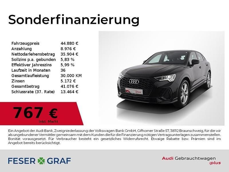 Mythosschwarz metallic Gebraucht 2025 Audi Q3 Sportback Basis SUV | 44.880 € (Fairer Preis) - Bild 1/4