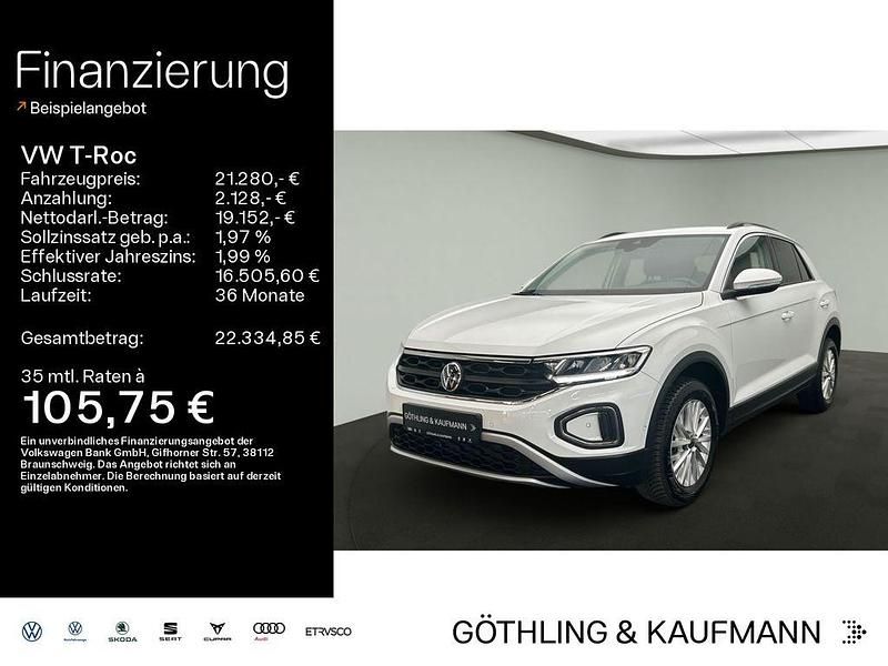 Pure white Gebraucht 2024 VW T-Roc Life SUV | 21.280 € (Superpreis) - Bild 1/4