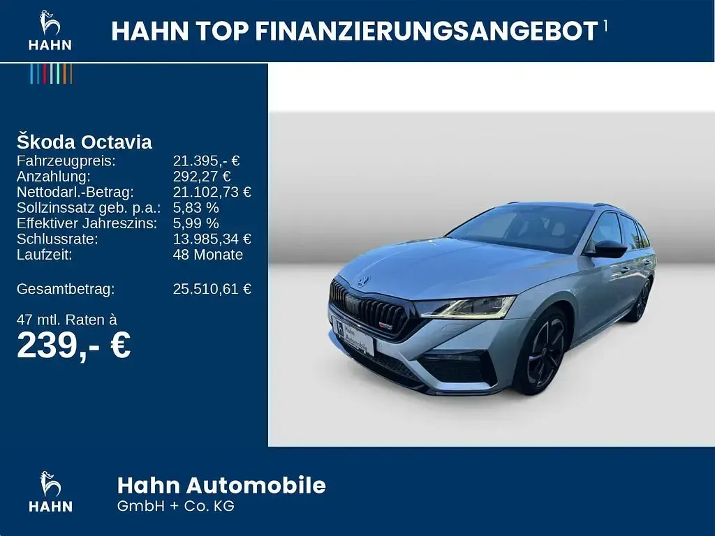 Gebraucht Skoda Octavia RS 200 PS (147 kW) 2023 Silber Kombi
