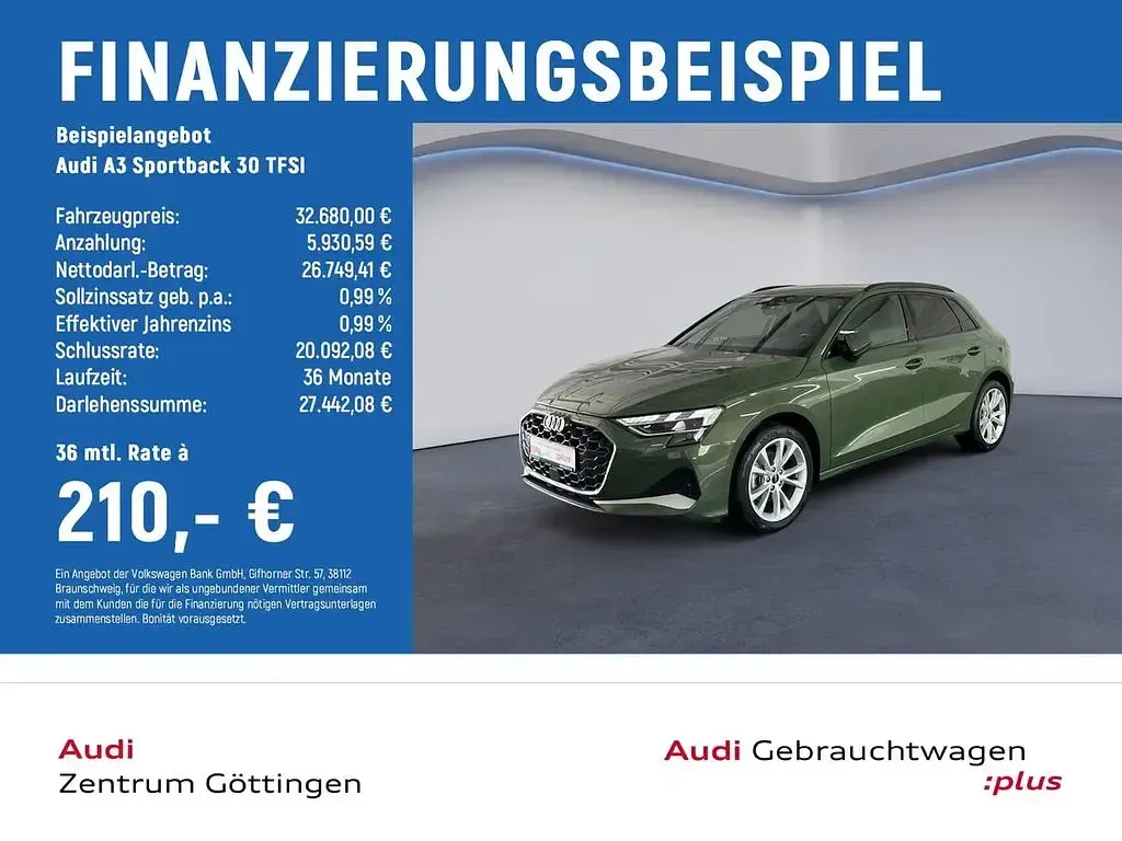 Gebraucht Audi A3 Advanced 116 PS (85 kW) 2025 Grün Limousine