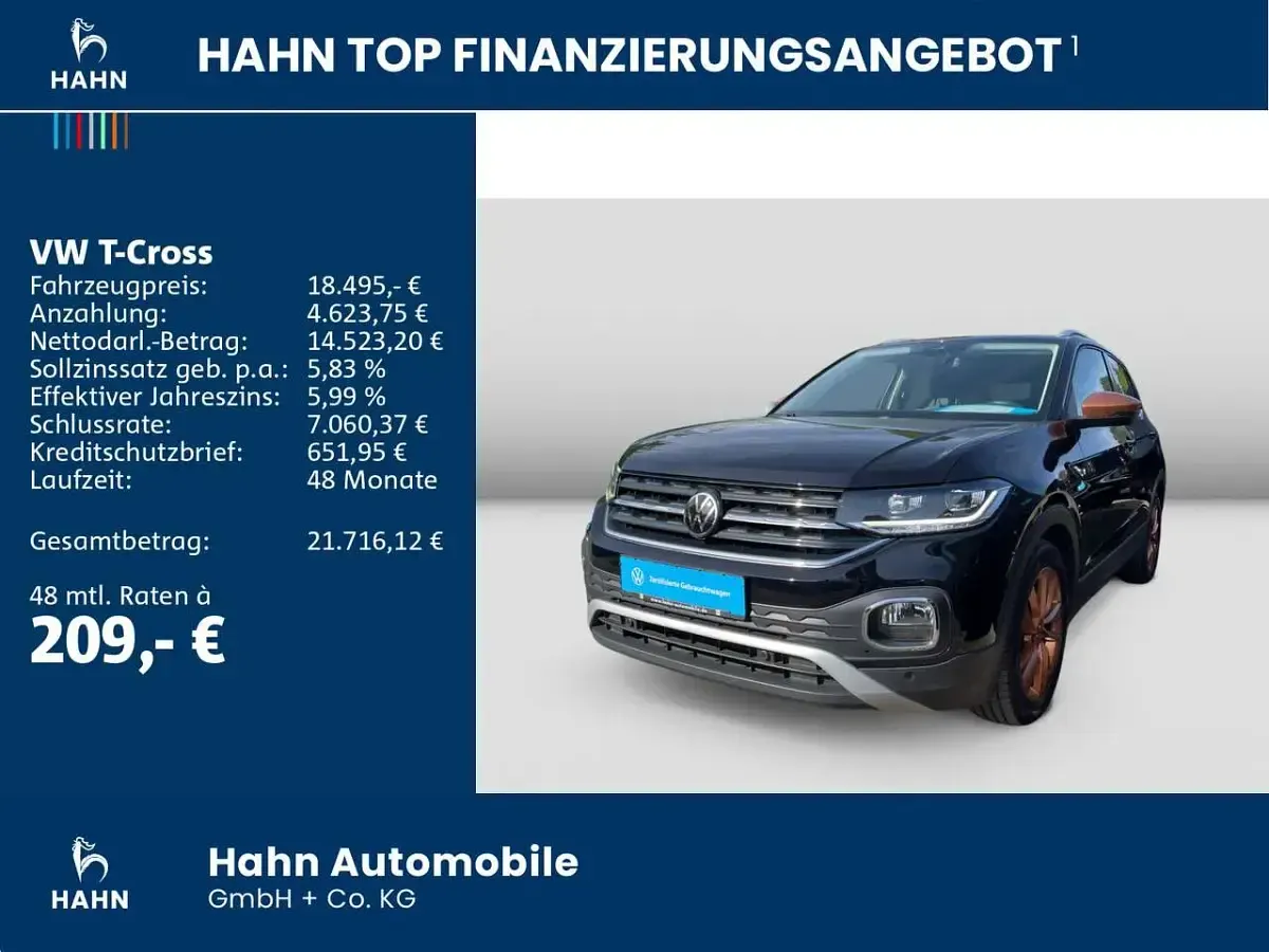 Używany VW T-Cross Style 110 KM (80 kW) 2022 Czarny SUV