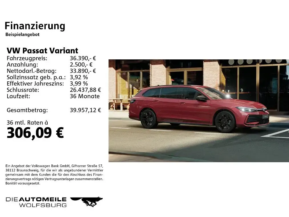 Second-hand VW Passat R-line 150 CP (110 kW) 2025 Roșu Break