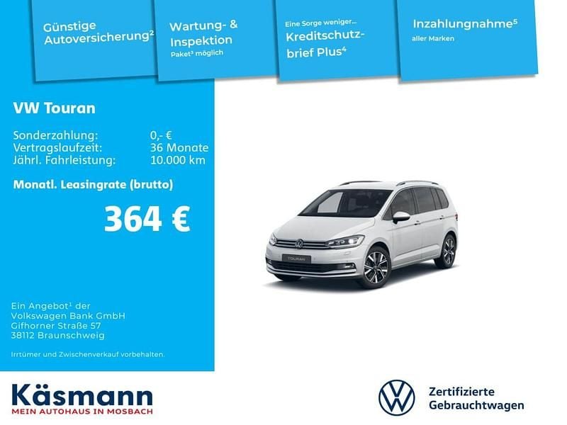 Gebraucht VW Touran Highline 150 PS (110 kW) 2022 Weiß Van / Kleinbus