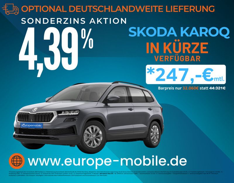 Graphitegrau metallic/grau Neu 2025 Skoda Karoq Selection SUV | 31.850 € (Superpreis) - Bild 1/1