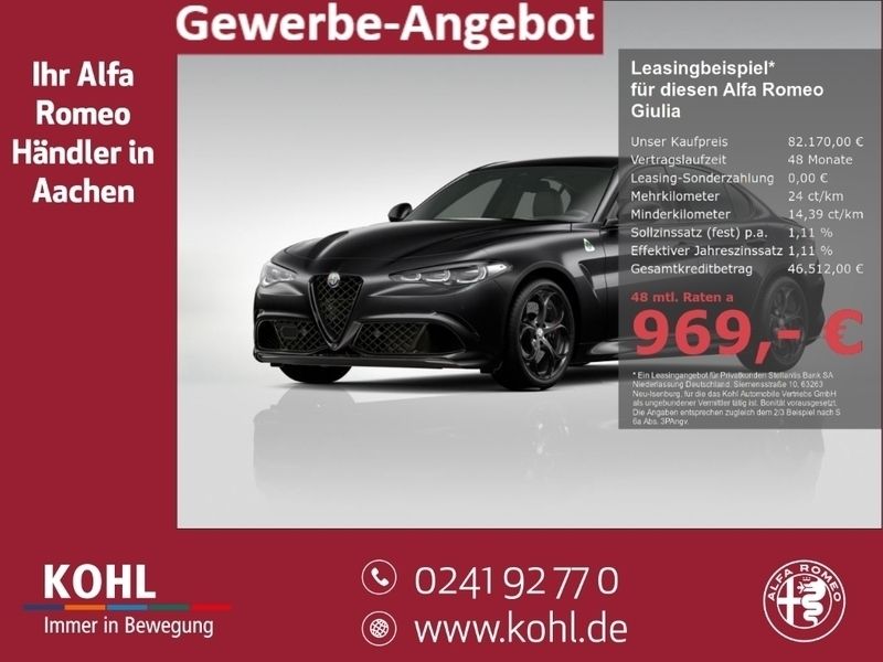 Schwarz Neu 2025 Alfa Romeo Giulia Quadrifoglio Limousine | 82.170 € - Bild 1/4