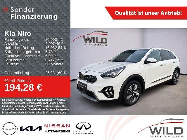 Ud) schneeweiss (weiss Gebraucht 2020 Kia Niro Spirit SUV | 20.990 € (Fairer Preis) - Bild 1/4