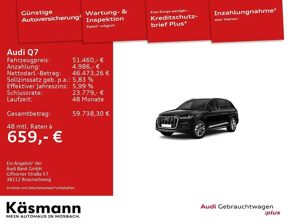 Gebraucht Audi Q7 Comfort 231 PS (169 kW) 2023 Schwarz SUV