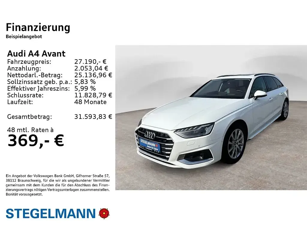 Usata Audi A4 Advanced Plus 163 CV (119 kW) 2023 Bianco Station wagon