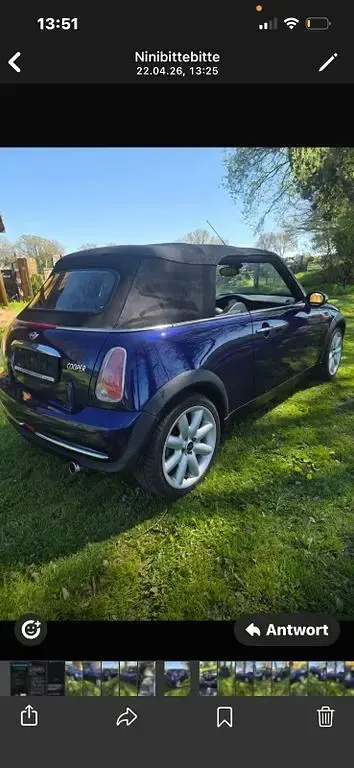 Usata Mini Cooper Cabriolet 116 CV (85 kW) 2004 Blu Cabrio