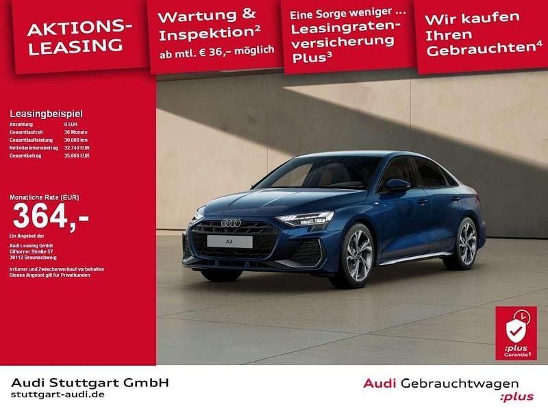 Ascariblau metallic Gebraucht 2024 Audi A3 S-Line Limousine | 32.740 € (Guter Preis) - Bild 1/2