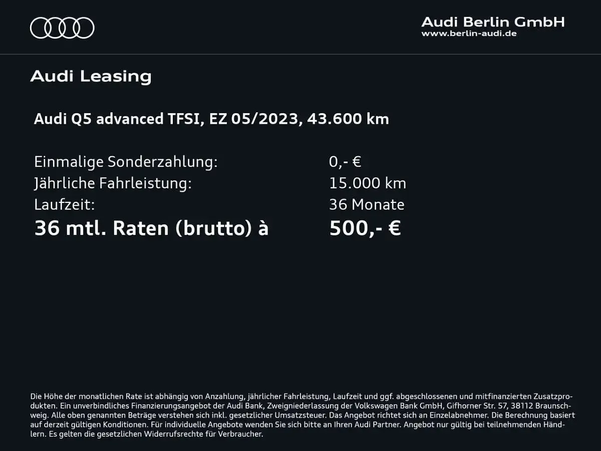 Gebraucht Audi Q5 S-Line 204 PS (150 kW) 2023 Ibisweiß SUV