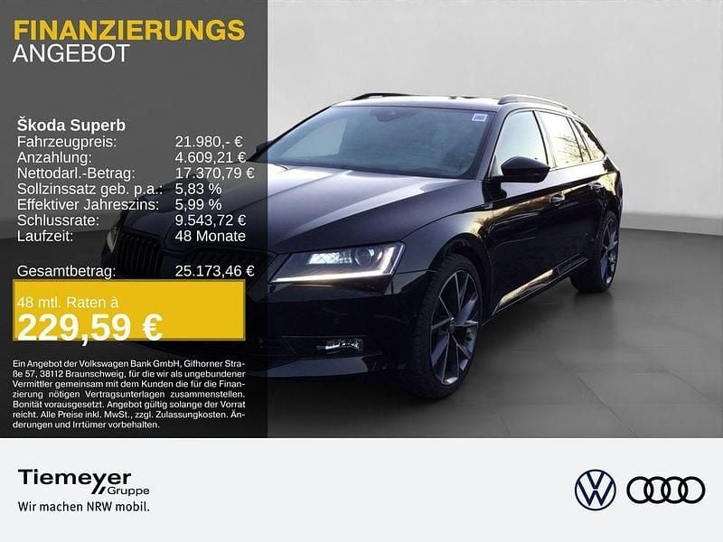 Schwarz Gebraucht 2017 Skoda Superb SportLine Kombi | 21.980 € (Fairer Preis) - Bild 1/4
