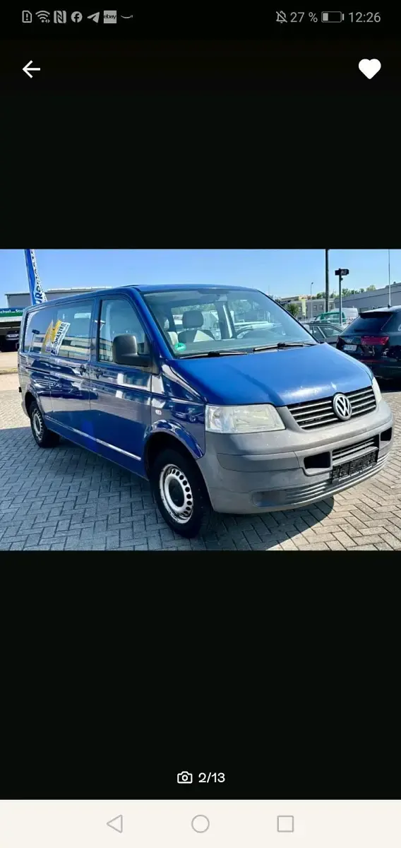 Usata VW Transporter 174 CV (127 kW) 2008 Blu Furgone