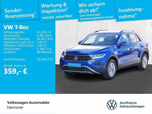 Blau Gebraucht 2024 VW T-Roc Life SUV | 25.950 € (Guter Preis) - Bild 1/3