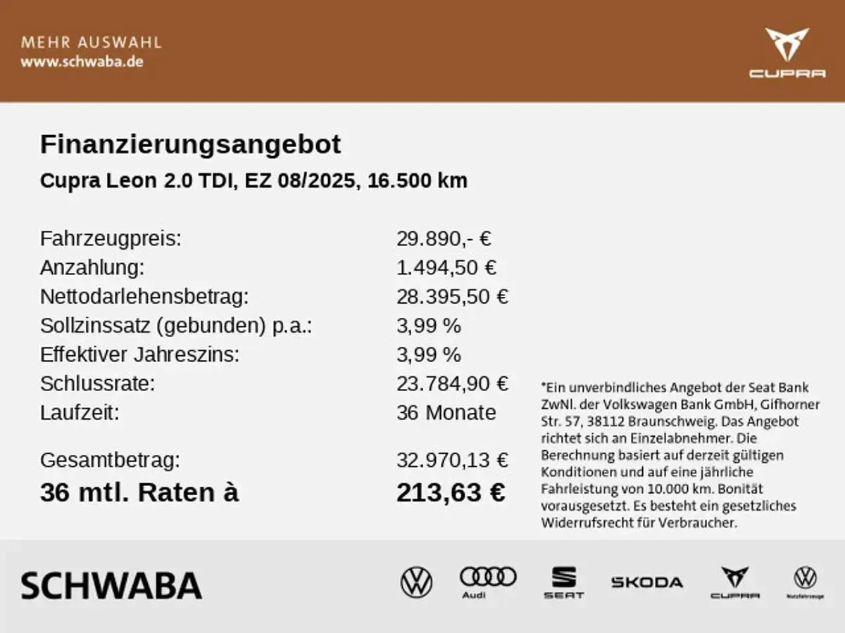 Brugt Cupra Leon 150 HK (110 kW) 2025 Hvid Sedan