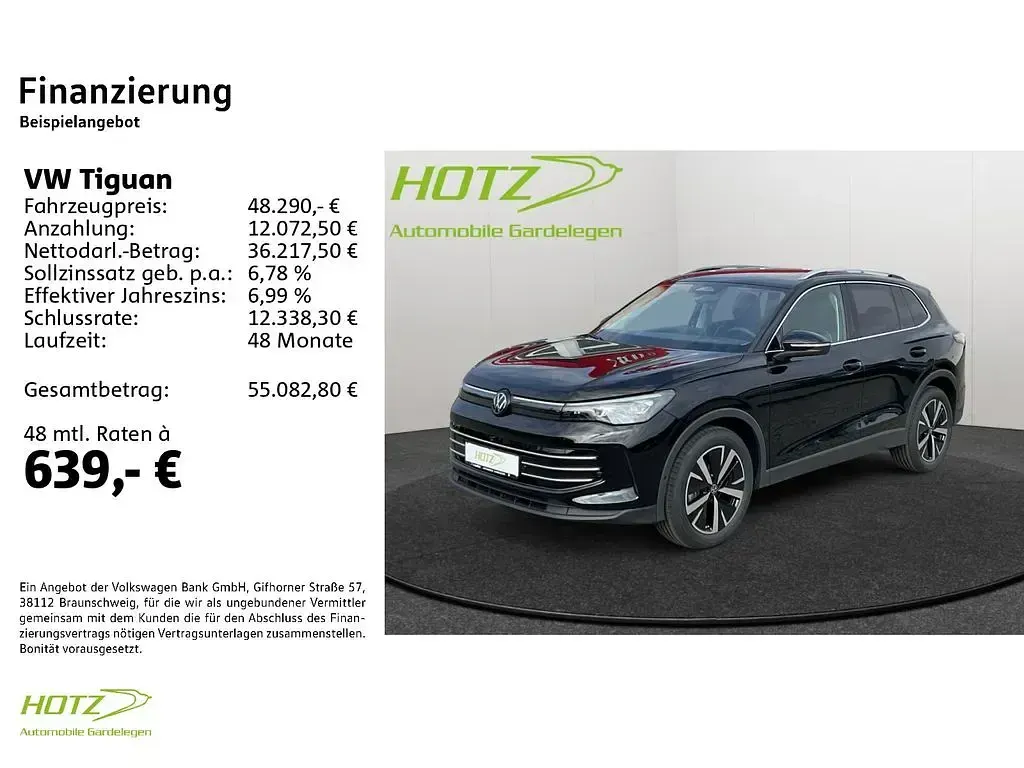 Neu VW Tiguan Elegance 150 PS (110 kW) 2025 Grenadillschwarz metallic SUV
