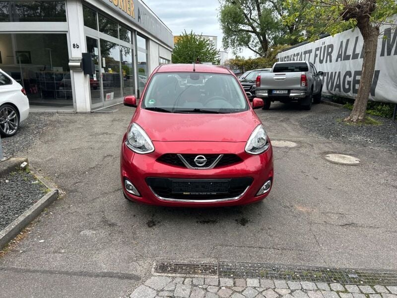 Rot Gebraucht 2015 Nissan Micra Acenta Kleinwagen | 6.490 € (Fairer Preis) - Bild 1/4