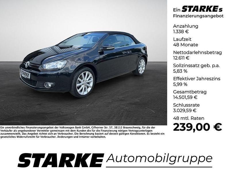 Schwarz Gebraucht 2015 VW Golf Cabriolet LOUNGE Cabrio | 13.949 € (Fairer Preis) - Bild 1/2