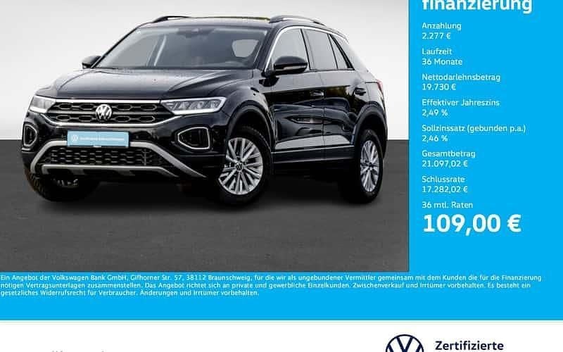 Schwarz Gebraucht 2024 VW T-Roc Life SUV | 22.007 € (Guter Preis) - Bild 1/4