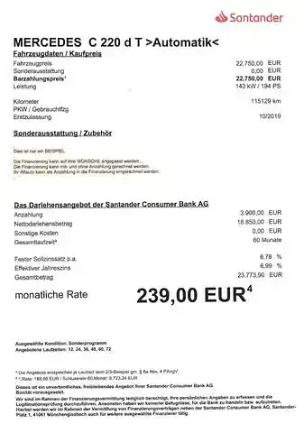 Gebraucht Mercedes C220 194 PS (142 kW) 2019 Schwarz Limousine
