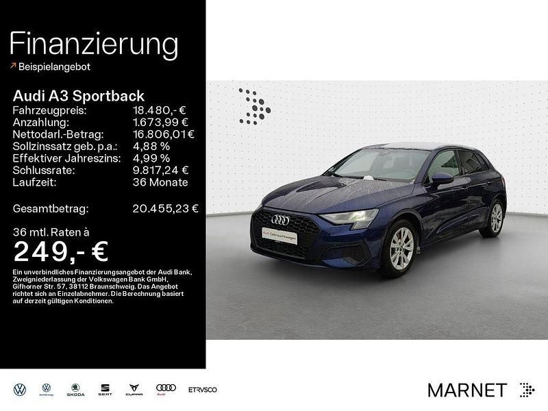 Navarrablau metallic Gebraucht 2022 Audi A3 Limousine | 18.480 € (Guter Preis) - Bild 1/4