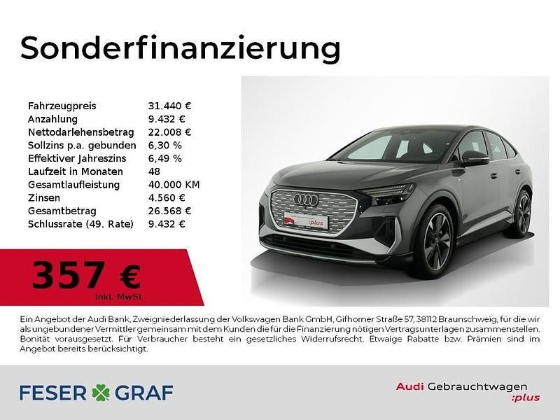 Taifungrau metallic Gebraucht 2022 Audi Q4 Sportback e-tron Ambiente SUV | 31.440 € (Fairer Preis) - Bild 1/2