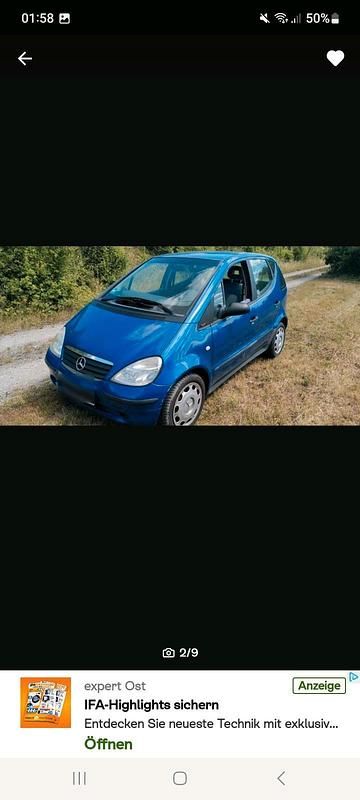 Blau Gebraucht 1998 Mercedes A140 Limousine | 500 € (Superpreis) - Bild 1/4