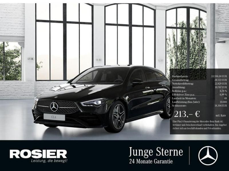 Schwarz / kosmosschwarz (metallic) Gebraucht 2024 Mercedes CLA200 Shooting Brake AMG Kombi | 33.596 € (Fairer Preis) - Bild 1/4